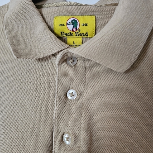 Vintage Duck Head beige cotton hipster normcore basic men's polo with a logo - Picture 4 of 6